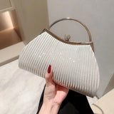 Evening Bag For Women Elegant Glitter Pleated Ladies Clutch Luxury Party Wedding Shoulder Crossbody Bags Banquet Handbag