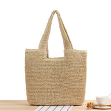 LoveFery - Fashion Straw Women Shoulder Bags Paper Woven Female Handbags Large Capacity Summer Beach Straw Bags Casual Tote Purses