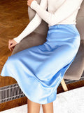 Josephine Satin Midi Skirt