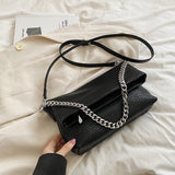 LoveFery - Vintage Chains Women Shoulder Bags Designer Lady Handbags Retro Matte Leather Crossbody Bag Small Flap Female Purses Sac