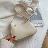 LoveFery - Trend New Luxury Women&#39;s Fashion Handbags Retro Solid Color PU Leather Shoulder Underarm Bag Casual Women Hobos Handbags