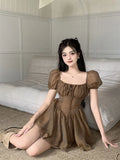 lovefery Fairy Dress Holiday Irregular Long Sleeve Beach dress summer Ruffle sexy Off Shoulder female high waist chic women short dresses  Sundress