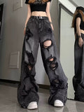 lovefery Niche Design Jeans, High Street Heavy Industry Wide Leg Pants, High-end Floor Length Pants, Trendy Brand Women's Jeans