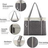 LoveFery - Women Laptop top-handle Bag for Work Lightweight Splice Canvas 15.6 Inch Handbag Purse