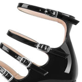 lovevvr - Women's New Spring and Autumn Casual High Heels Sexy Thick Sole High Heels Mary Jane Shoes Black Platform High Heels