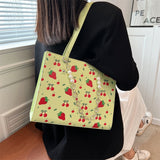 lovefery - Cute Strawberry Shoulder Bag Women Fashion Pearly Chain Tote Bags Luxury PU Leather Women's Bag  Trend Designer High Quality