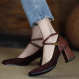 lovefery New Vintage Super High Heels Mary Jane Shoes Women Ankle Buckle Platform Pumps Woman Round Toe Chunky Heeled Lolita Shoes