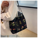 LoveFery - Luxury Brand Large Flowers Tote Bag New High-quality Fabric Women's Designer Handbag High Capacity Shoulder Bags