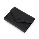 Genuine Leather Women's Foldable Cowhide Short Wallet Fashion Envelope Triple Fold Purse Wallet