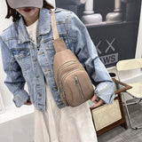 lovefery - Women Bag Retro Fashion Bag Female New Trend Messenger Simple Girl Chest Bag Lady Shoulder Bag Pure Color Crossbody Pack