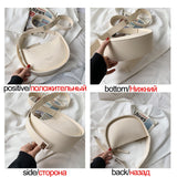 LoveFery - Burminsa Semicircle Saddle Shoulder Crossbody Bags for Women Designer Brand Adjustable Wide Strap Girls Purses and Handbags