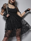 lovefery Delicate Iron Garden Fence Dark Fairycore Dress