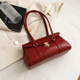 Solid Leather Handbag For Women High quality Leather Tote Bags 2024 Vintage Trend Shoulder Bag Women's Underarm Bag