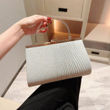 Fashion Women Evening Bag Elegant Glitter Pleated Ladies Clutch Party Wedding Shoulder Crossbody Bags Banquet Handbag