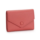 Genuine Leather Women's Foldable Cowhide Short Wallet Fashion Envelope Triple Fold Purse Wallet