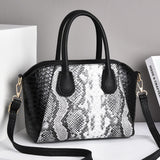 LoveFery - Fashion Quality Snake Print Women's Bag New European and American Retro Shell Handbag Fashion Messenger Bag Lady Shoulder Bag