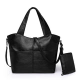 Big Black Shoulder Bags for Women Large Hobo Shopper Sac Solid Color Quality Soft Leather Crossbody Handbag Lady Travel Tote Bag