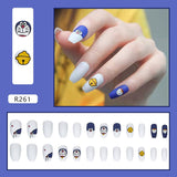 24Pcs/Box Sweet Short Round/Square Head False Nail Art Full Cover Detachable Artificial Fake Nails Ballerina Press on Nails Tips