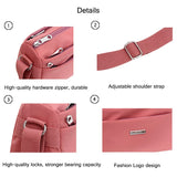 LoveFery - Nylon Women Shoulder Bags Casual Female Handbags Solid Color Travel Crossbody Bag for Women Simple Ladies Wallet Retro Handbag