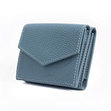 LoveFery - Short Three Fold Leather Wallet New Fashion Women's Cowhide Cabinet Color Contrast Multi Card Pocket Wallet