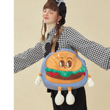 LoveFery - Creative Kawaii Hamburger Canvas Tote Bag Travel Bag Should Bag Women Leisure Eco Shopping High Quality Foldable Handbag