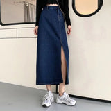 lovefery Denim Skirt   Woman Jeans Skirt Wide Leg Denim Clothing Blue Jeans Vintage Quality  Fashion Straight Pants