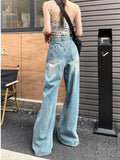 lovefery Vintage Pants, Jeans, Women's Torn Wide Leg Pants, Summer High Waisted, Slimming, Loose Fitting Long Pants, Women's Jeans