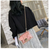 LoveFery - New Chains Rivet Women Handbags Small White Black Pink Yellow Blue Pvc Hasp Handbags Summer Soft Shoulder Bags Cross Body