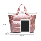 LoveFery - Space Pad Cotton Tote Bag Winter Shoulder Bag for Women Waterproof Nylon Feather Down Crossbody Bag Large Handbag