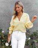 Snoh Collared Knit Sweater - Light Yellow