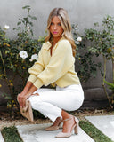 Snoh Collared Knit Sweater - Light Yellow