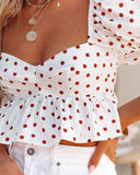 Stassie Cotton Polka Dot Crop Top