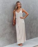 Swanville Twist Front Knit Maxi Skirt