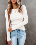 Tango Textured Knit Sweater Top - Oatmeal