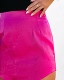 Tate Satin Mini Skirt - Hot Pink