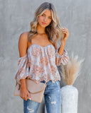 Teapot Lace Off The Shoulder Top - Lavender