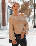 Tess Cashmere Blend Off The Shoulder Sweater - Camel