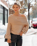 Tess Cashmere Blend Off The Shoulder Sweater - Camel