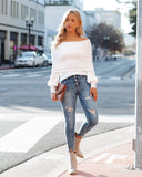 Tess Cashmere Blend Off The Shoulder Sweater - Ivory