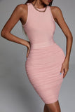 lovefery Unica Backless Ruched Mini Cocktail Dress - Pink