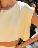 Veronica Woven Crop Top - Yellow