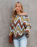 We Vibe Knit Chevron Sweater