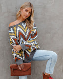 We Vibe Knit Chevron Sweater