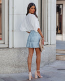 Zoie Studded Fringe Mini Skirt - Blue