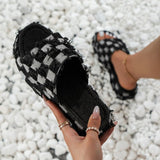 lovefery - Black Casual Patchwork Round Comfortable Shoes