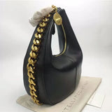 Designer bags Stella Mccartney Frayme Medium Zipped Shoulder Bag Small Leather Lady Hobo Bags With Handbag Luxury Designer Black Gold Medall Purse S3DG3