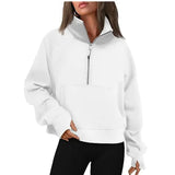 Yoga Scuba Half Zip Hoodie Jacket Designer Sweater Women's Define Workout Sport Coat Fitness Activewear Top Solid Zipper Sweatshirt Sports Gym Clothes