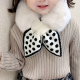 1pc Trendy Cute Children's Polka Dot Plush Scarf For Fall/Winter