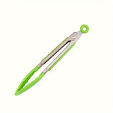 1pc Stainless Steel Food Tongs, Mini Kitchen Utensil, Nylon Grip, Easy Camping & BBQ Cooking Pliers, Self-Service Buffet Kitchen Tool, Outdoor Cookware, All-Season Use