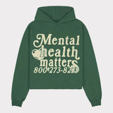 American retro street mental health issues hoodie  new men and womens long sleep casual loose Y2K clothing sweater 240218